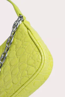 Mini Rachel Acid Green Circular Croco Embossed Leather