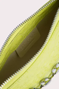 Mini Rachel Acid Green Circular Croco Embossed Leather