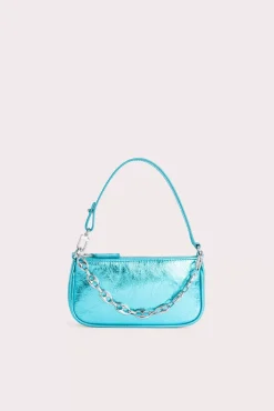 Mini Rachel Aquamarine Metallic Leather