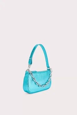 Mini Rachel Aquamarine Metallic Leather