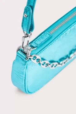 Mini Rachel Aquamarine Metallic Leather