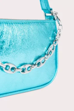 Mini Rachel Aquamarine Metallic Leather