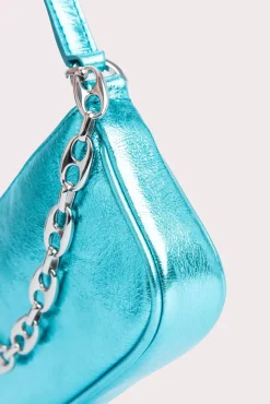Mini Rachel Aquamarine Metallic Leather