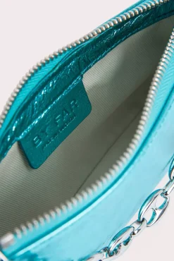 Mini Rachel Aquamarine Metallic Leather