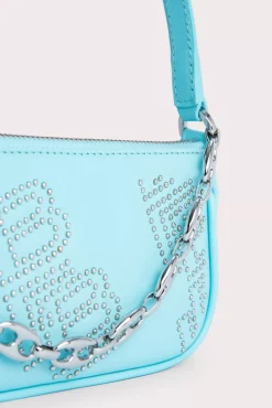 Mini Rachel Baby Blue Stud Leather