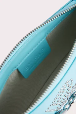 Mini Rachel Baby Blue Stud Leather