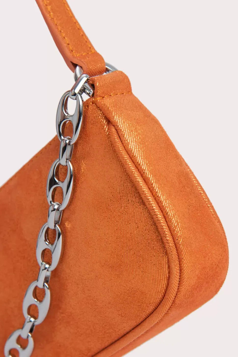 Mini Rachel Burnt Orange Jeans Lame Leather