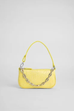 Mini Rachel Custard Croco Embossed Leather