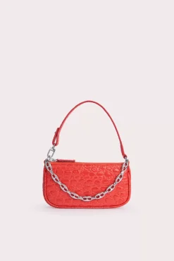 Mini Rachel Flame Circular Croco Embossed Leather