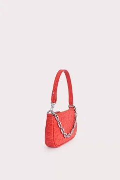 Mini Rachel Flame Circular Croco Embossed Leather