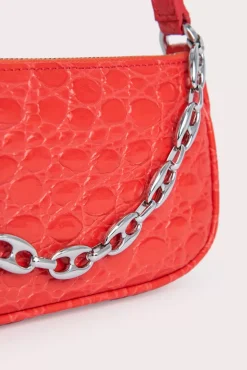 Mini Rachel Flame Circular Croco Embossed Leather