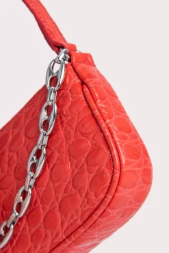 Mini Rachel Flame Circular Croco Embossed Leather