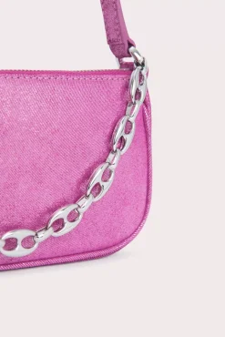 Mini Rachel Fuchsia Jeans Lame Leather