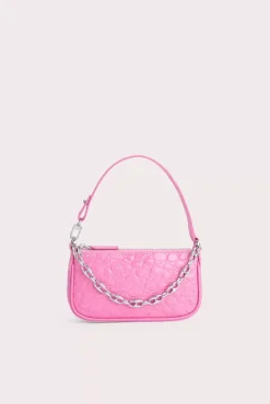 Mini Rachel Lipstick Circular Croco Embossed Leather