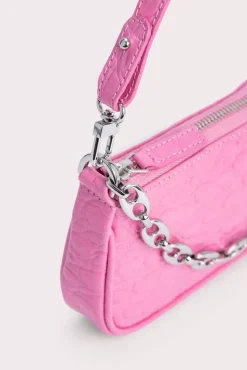 Mini Rachel Lipstick Circular Croco Embossed Leather
