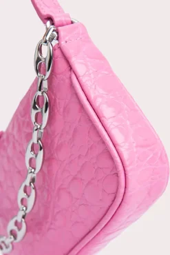 Mini Rachel Lipstick Circular Croco Embossed Leather