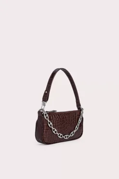 Mini Rachel Nutella Croco Embossed Leather