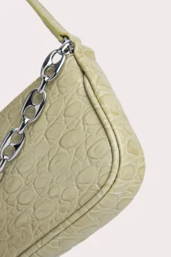 Mini Rachel Olive Circular Croco Embossed Leather