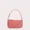 Mini Rachel Salmon Circular Croco Embossed Leather