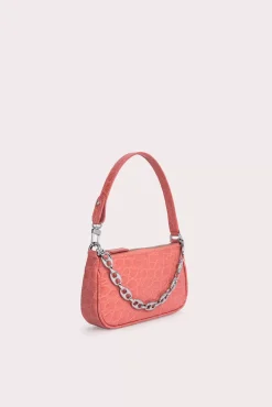 Mini Rachel Salmon Circular Croco Embossed Leather