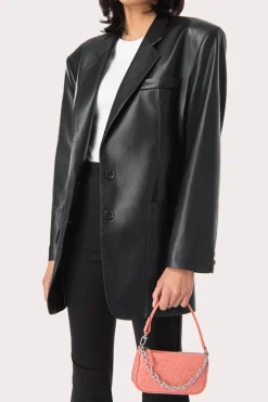 Mini Rachel Salmon Circular Croco Embossed Leather