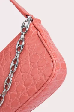Mini Rachel Salmon Circular Croco Embossed Leather