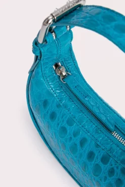 Mini Soho Azur Circular Croco Embossed Leather