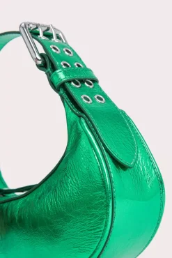 Mini Soho Clover Green Metallic Leather