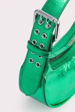 Mini Soho Clover Green Metallic Leather