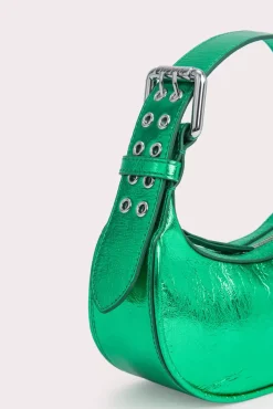 Mini Soho Clover Green Metallic Leather