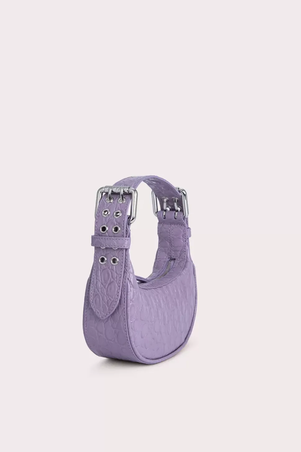 Mini Soho Purple Haze Circular Croco Embossed Leather