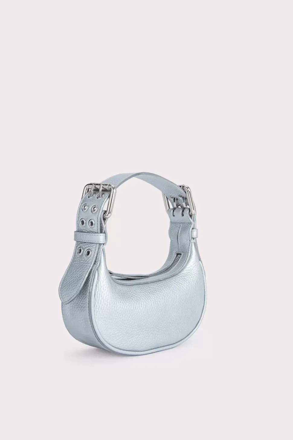 Mini Soho Silver Flat Grain Leather