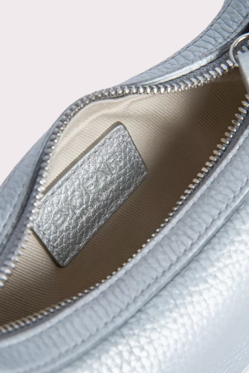Mini Soho Silver Flat Grain Leather