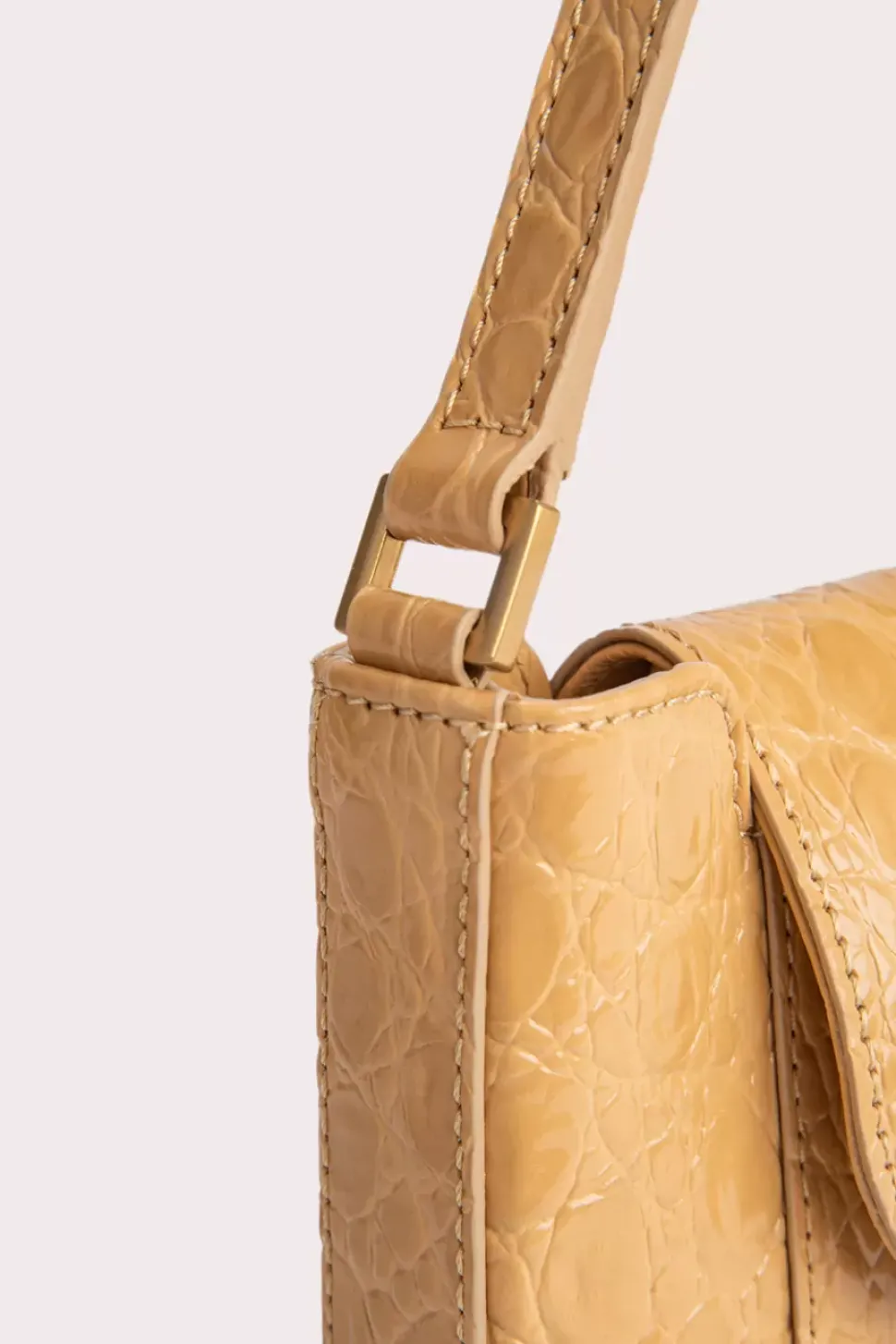 Miranda Biscuit Circular Croco Embossed Leather