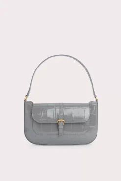 Miranda Cement Maxi Croco Embossed Leather