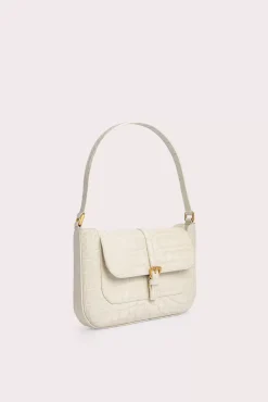 Miranda Cream Croco Embossed Leather