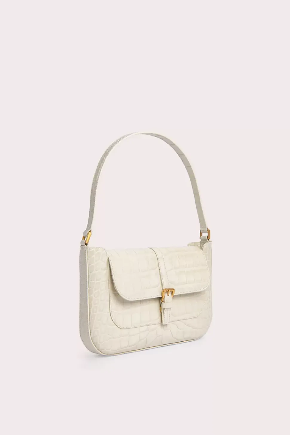Miranda Cream Croco Embossed Leather