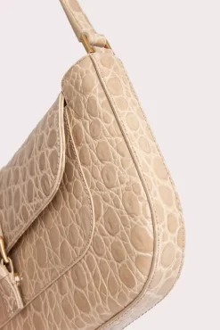 Miranda Kraft Circular Croco Embossed Leather