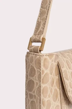 Miranda Kraft Circular Croco Embossed Leather
