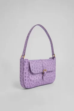 Miranda Lilac Circular Croco Embossed Leather