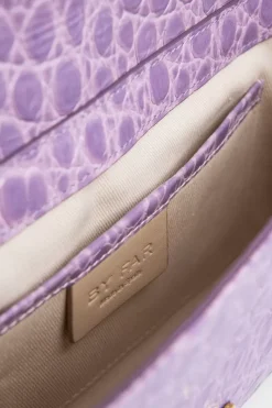 Miranda Lilac Circular Croco Embossed Leather