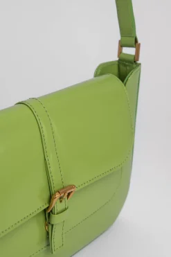 Miranda Lime Green Semi Patent Leather