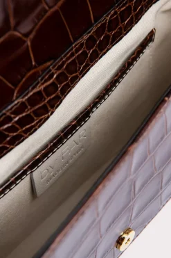 Miranda Nutella Croco Embossed Leather