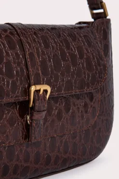 Miranda Sequoia Circular Croco Embossed Leather