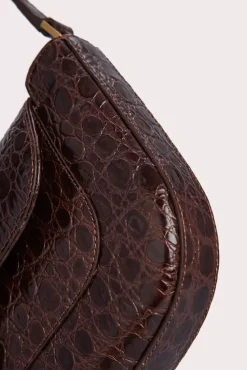 Miranda Sequoia Circular Croco Embossed Leather