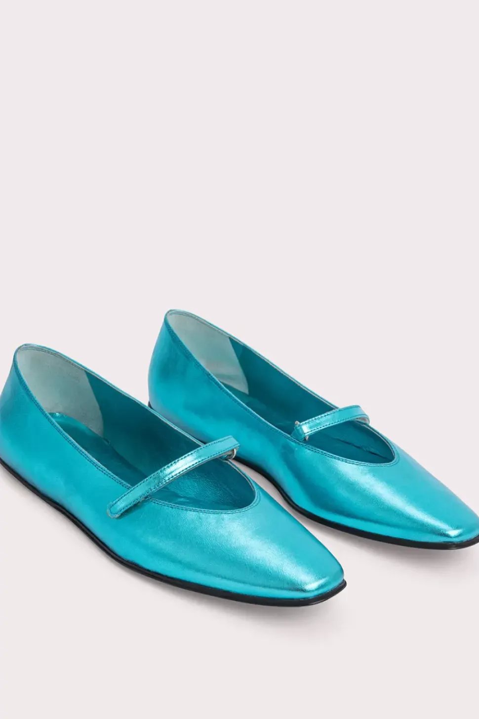 Molly Aquamarine Metallic Leather