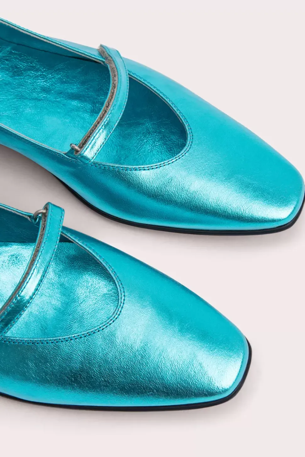 Molly Aquamarine Metallic Leather