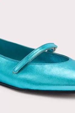 Molly Aquamarine Metallic Leather