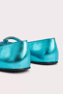 Molly Aquamarine Metallic Leather