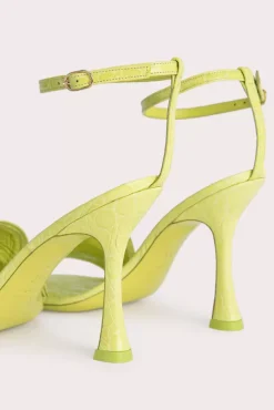 Montana Acid Green Circular Croco Embossed Leather